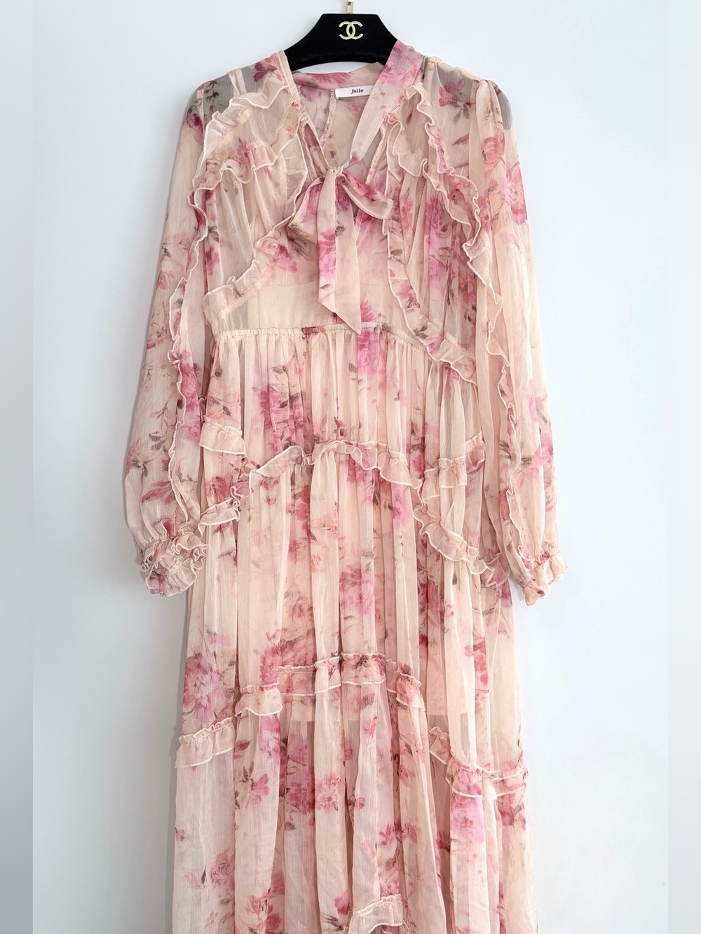 Zimmerman Style Pink Floral Ruffled Maxi Dress